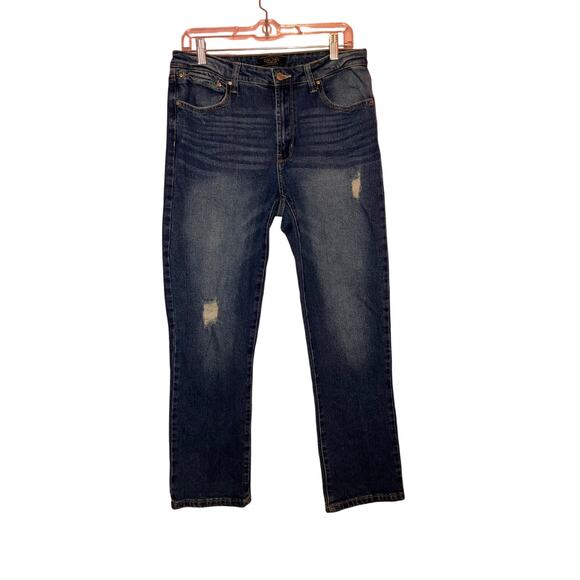Rachel Rachel Roy distressed high-rise straight leg jeans size 10 - Picture 1 of 5